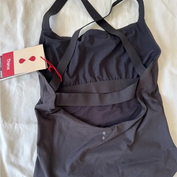 Thinx Black Cross-Back One-Piece Leotard - Picture 5 of 5